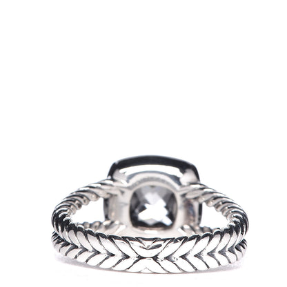 David Yurman Sterling Silver Diamond Prasiolite 7mm Petite Albion Ring 55 7.25 4 of 5