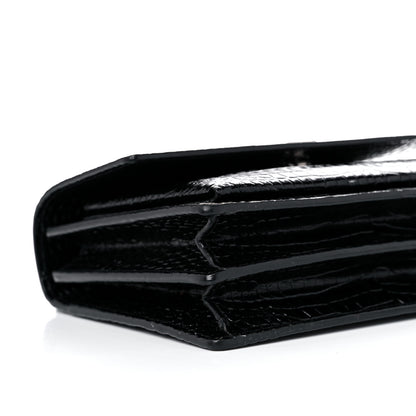 Saint Laurent Calfskin Crocodile Embossed Medium Monogram Sunset Black 8 of 14