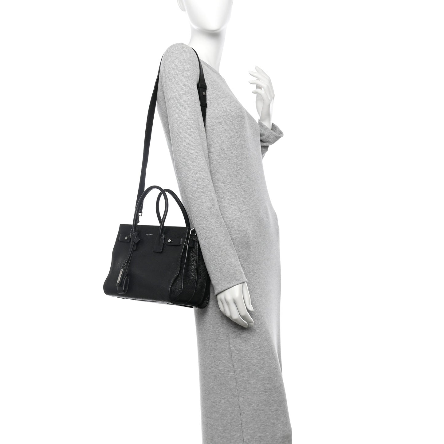 Grained Calfskin Baby Sac De Jour Souple Black