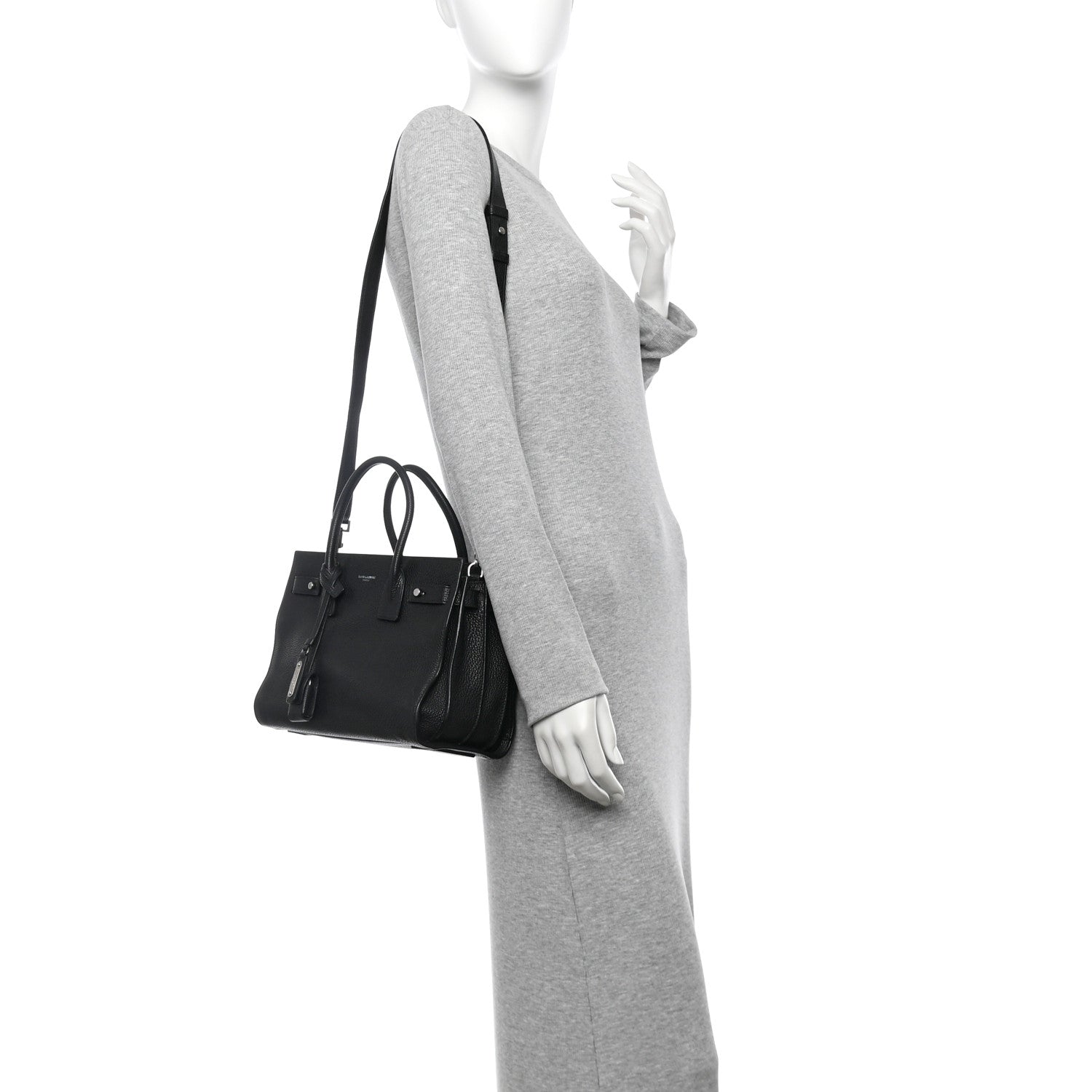 Saint Laurent Grained Calfskin Baby Sac De Jour Souple Black 2 of 10