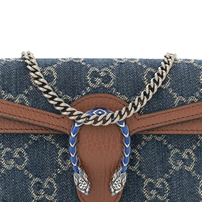 Gucci New Denim GG Monogram Dollar Calfskin Enamel Super Mini Dionysus Shoulder Bag Blue Tea Cuir Epilog Electric Blue 7 of 10