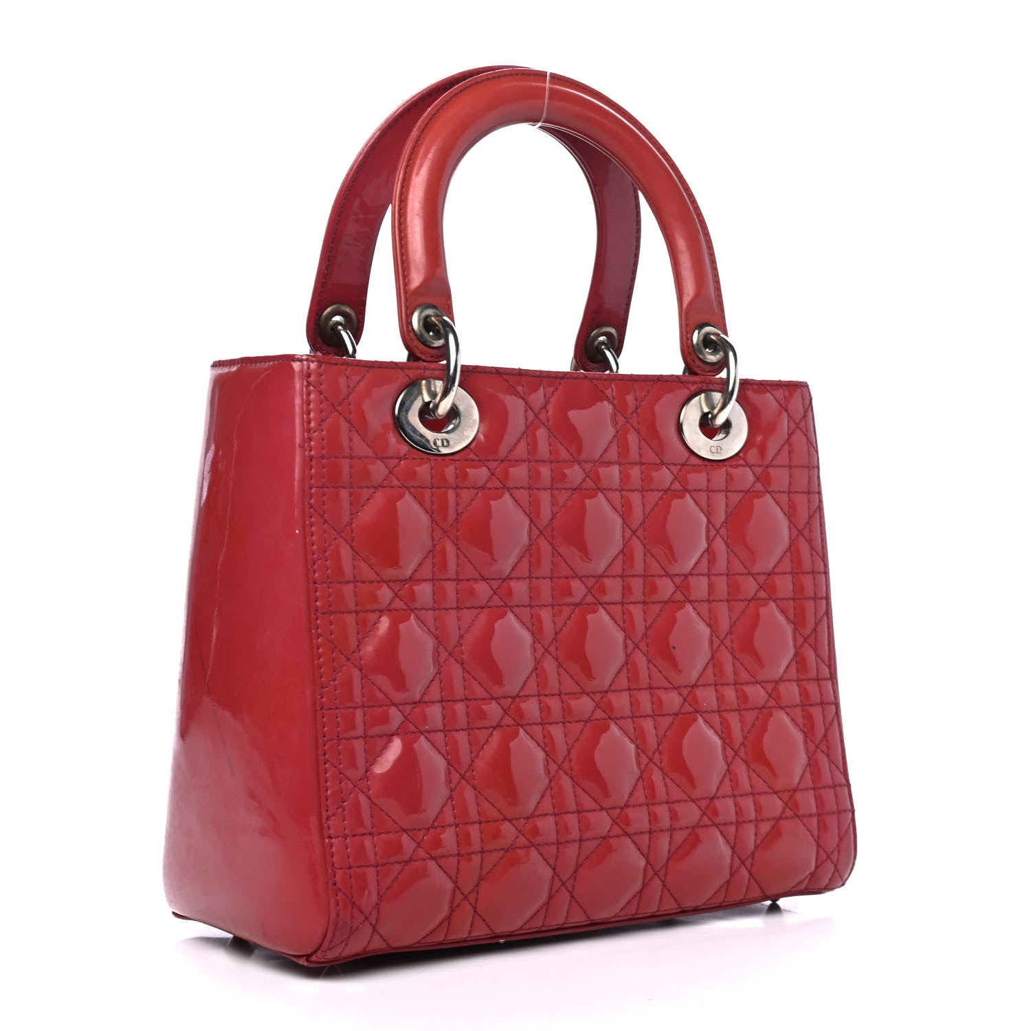 Christian Dior Patent Cannage Medium Lady Dior Dark Pink 2 of 5