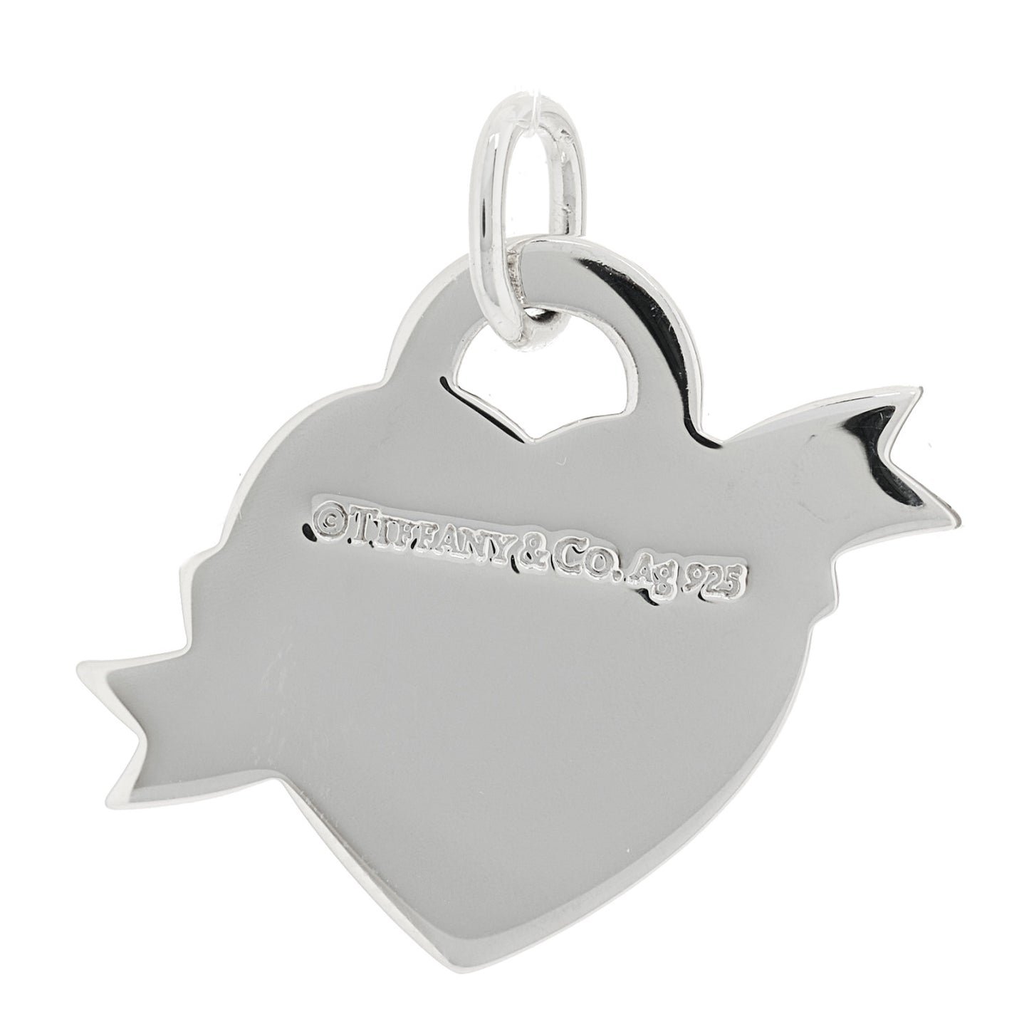 Sterling Silver Enamel Return To Tiffany Heart Ribbon Charm Blue