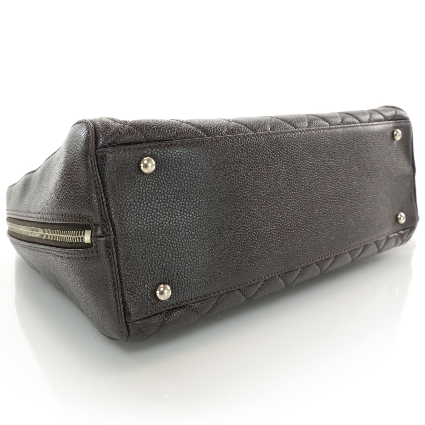 Caviar Quilted Handbag Brown