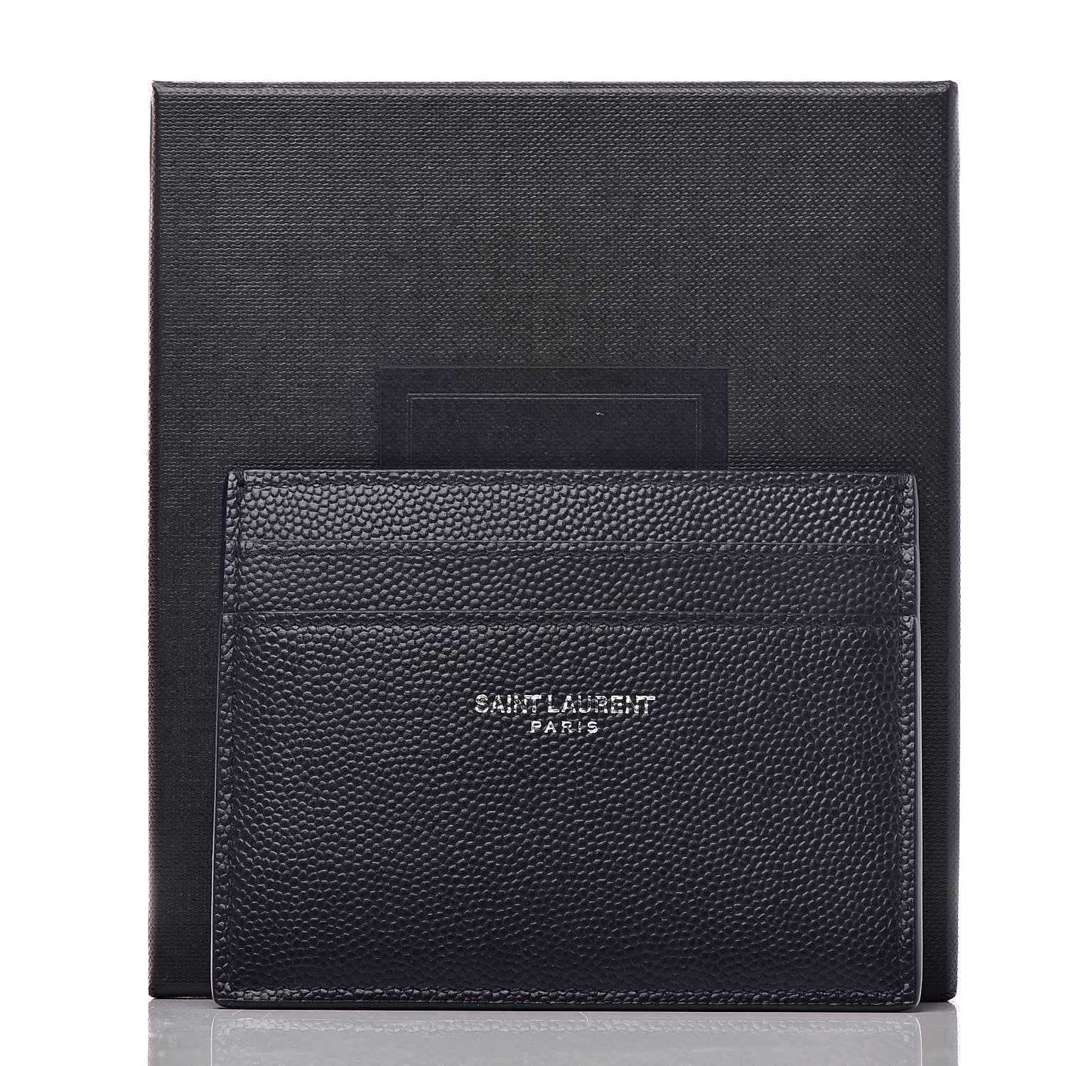 Saint Laurent Grain De Poudre Card Case Navy 8 of 8