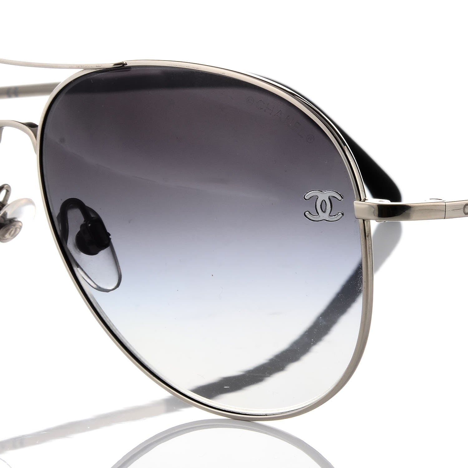 Chanel Aviator CC Sunglasses 4189-T-Q Silver 7 of 8