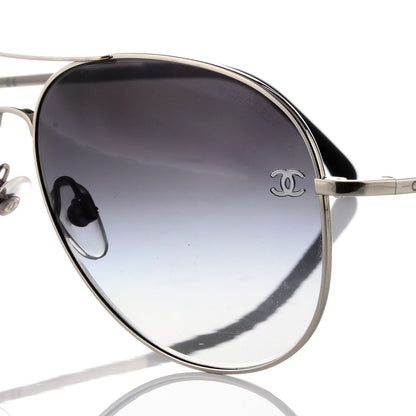Chanel Aviator CC Sunglasses 4189-T-Q Silver 7 of 8