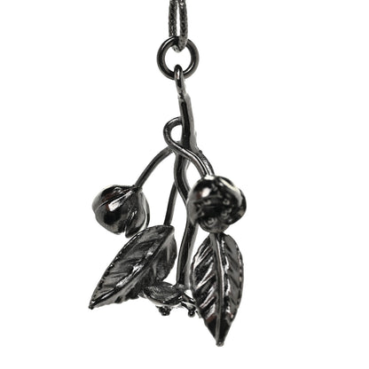 Chanel Enamel Flower Chain Choker Necklace Ruthenium Black 5 of 7