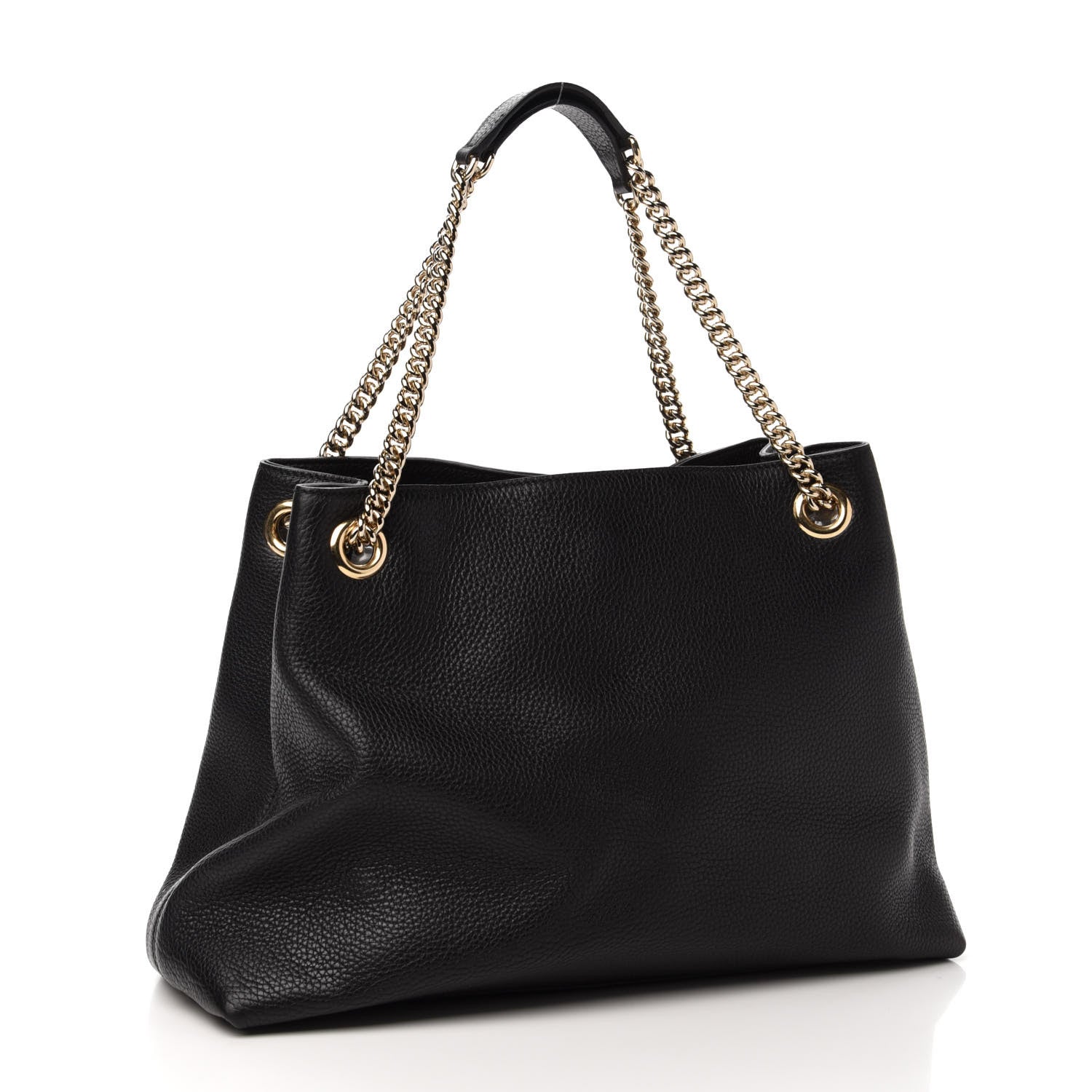 Gucci Pebbled Calfskin Medium Soho Chain Shoulder Bag Black 3 of 11