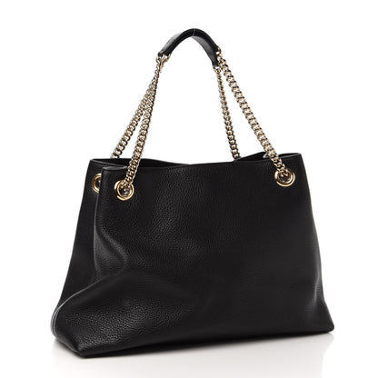 Gucci Pebbled Calfskin Medium Soho Chain Shoulder Bag Black 3 of 11