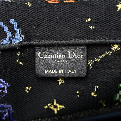Christian Dior Canvas Embroidered Medium Pixel Zodiac Book Tote Black Multicolor 6 of 10