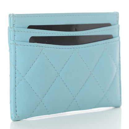 Chanel Lambskin Quilted Card Holder Blue 3 of 8