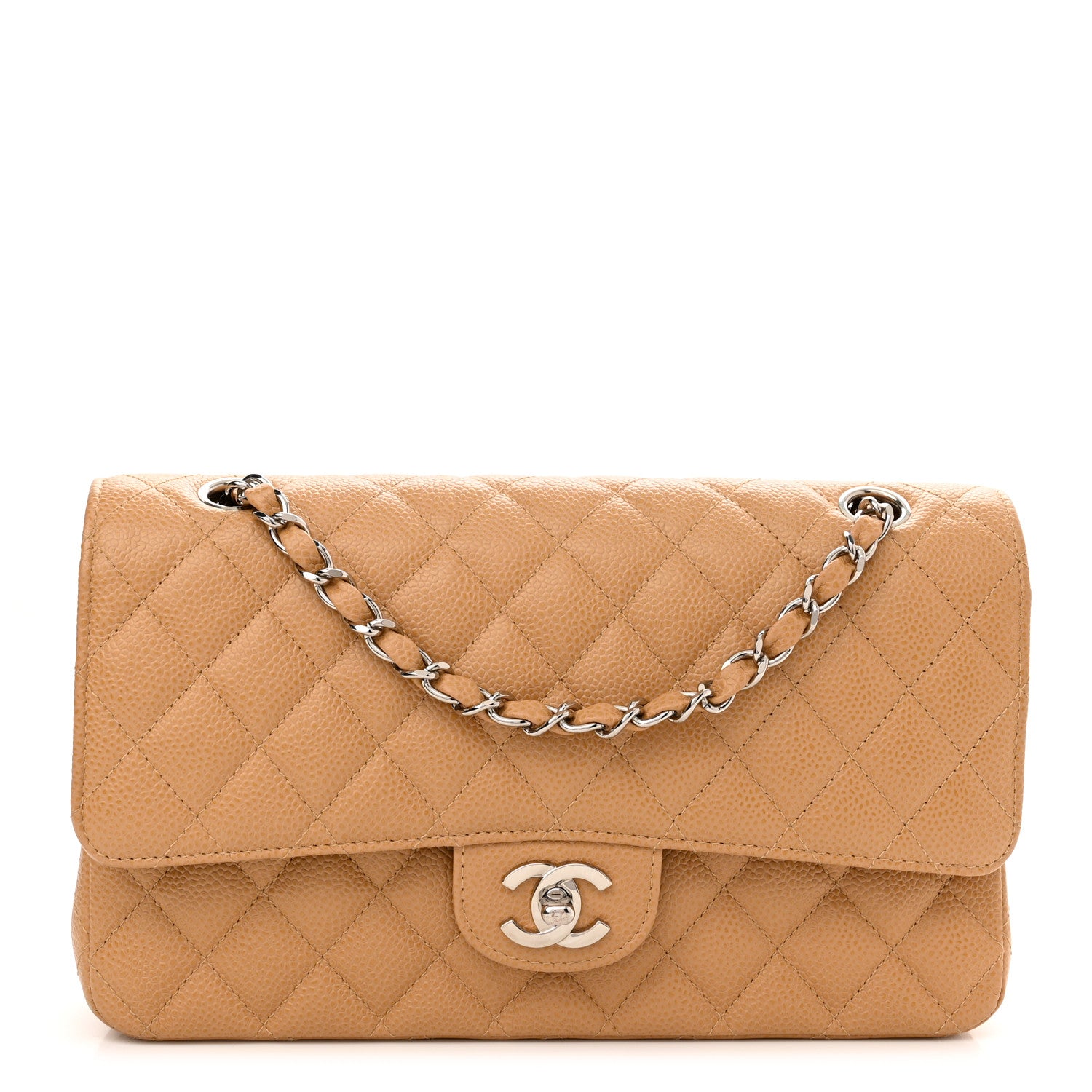 Chanel Caviar Quilted Medium Double Flap Beige 1 of 10