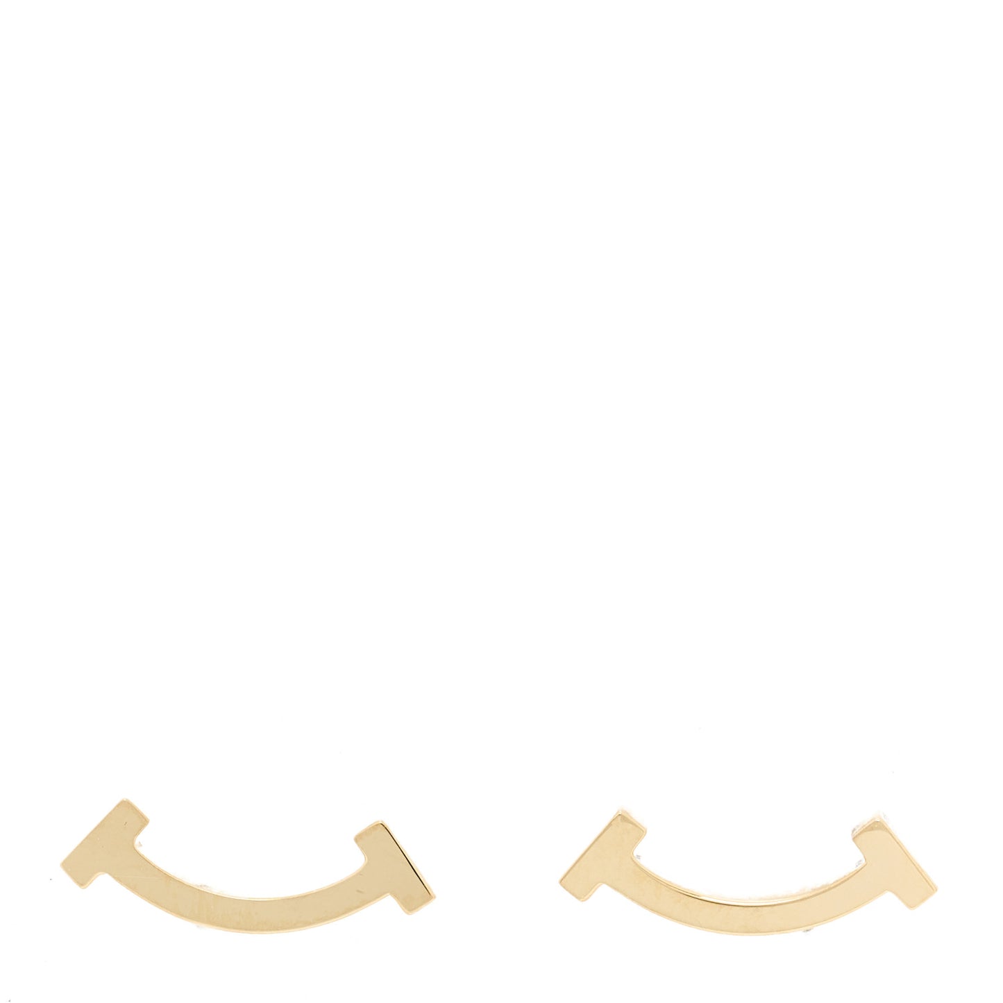 18K Yellow Gold T Smile Stud Earrings