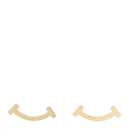 Tiffany 18K Yellow Gold T Smile Stud Earrings 1 of 5