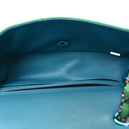Chanel Lambskin Quilted Mini Rectangular Flap Green Blue 5 of 11