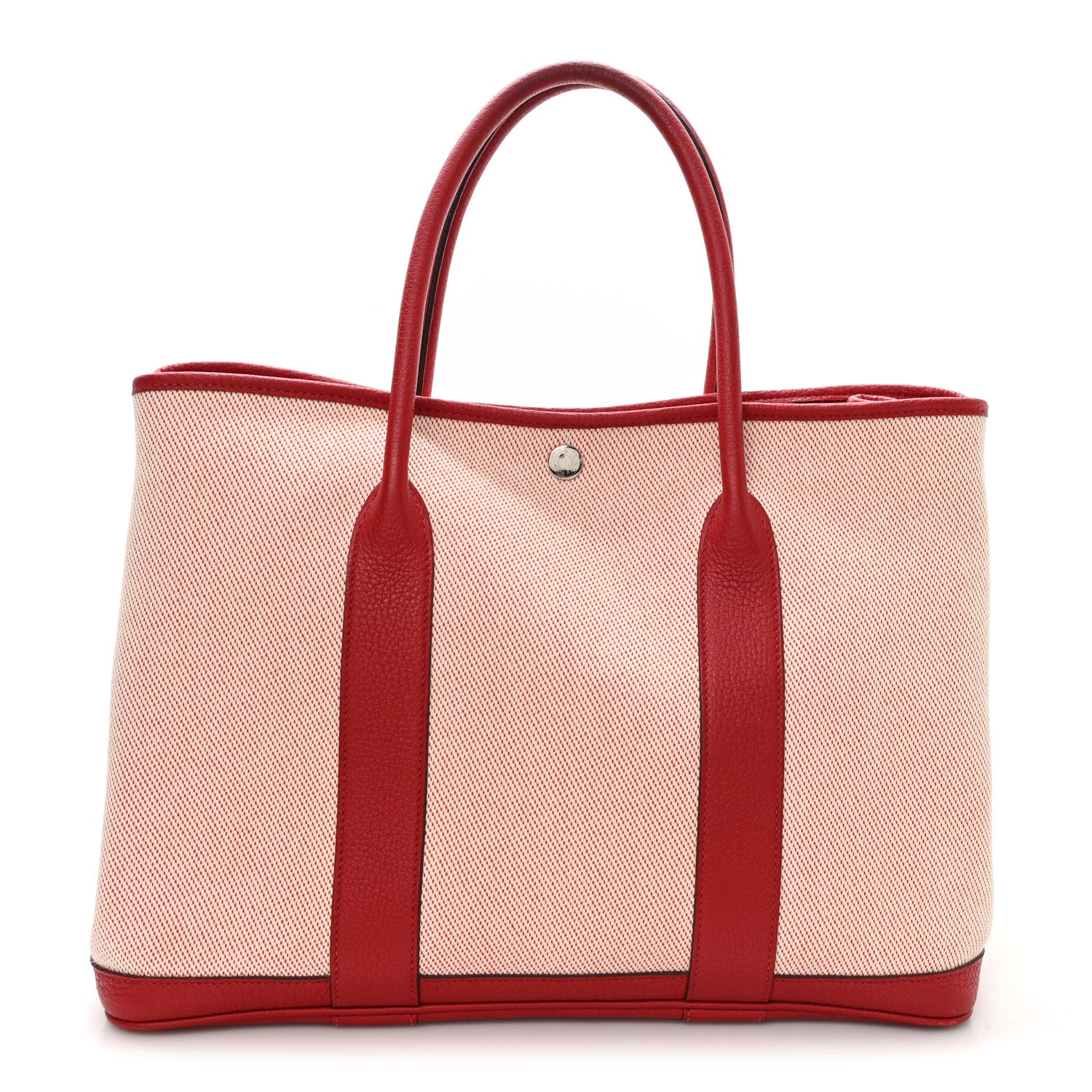 Hermes Twill H Negonda Garden Party Tote 36 MM Ecru Rouge Piment 1 of 12