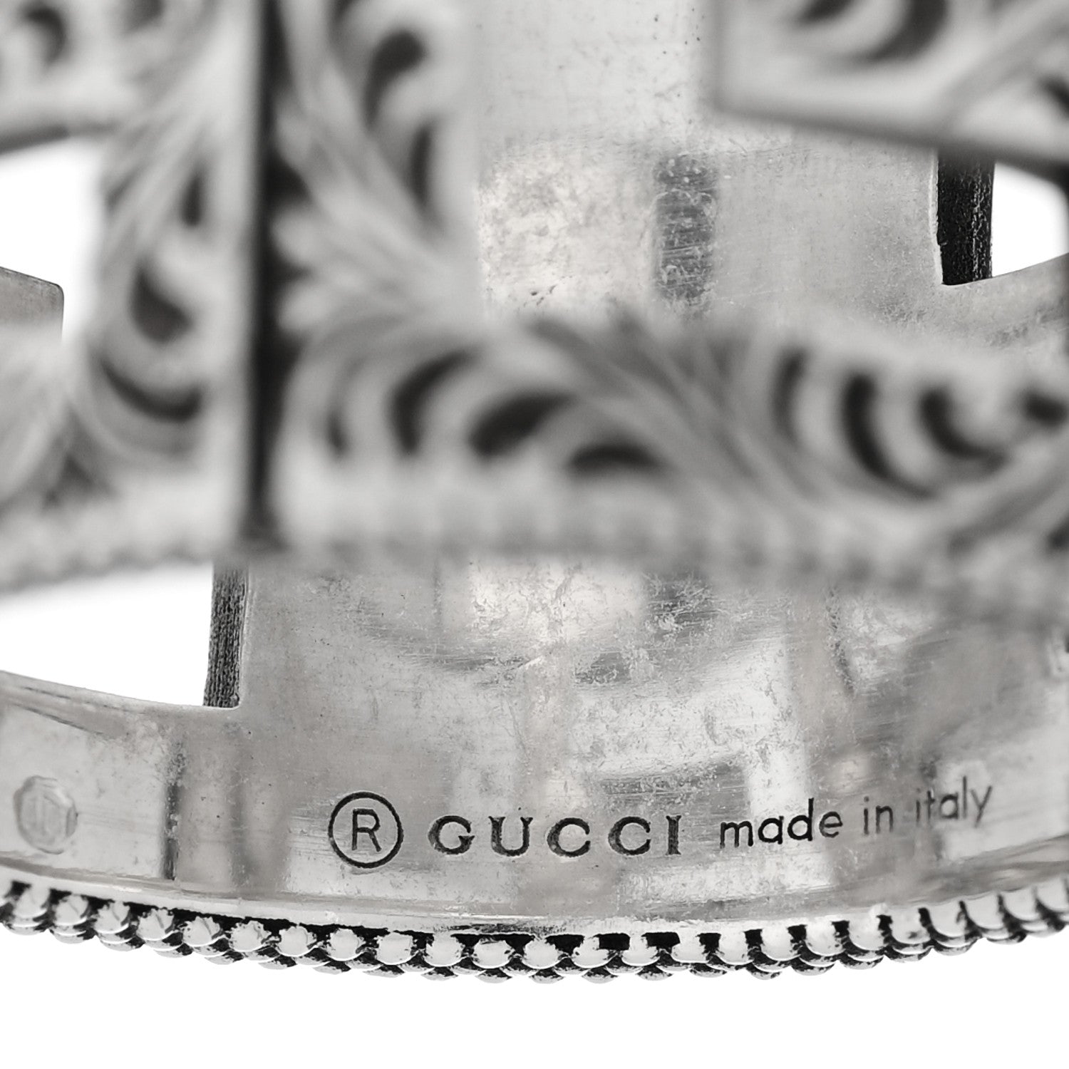 Gucci Sterling Silver Wide Square G Band Ring 62 10 4 of 4