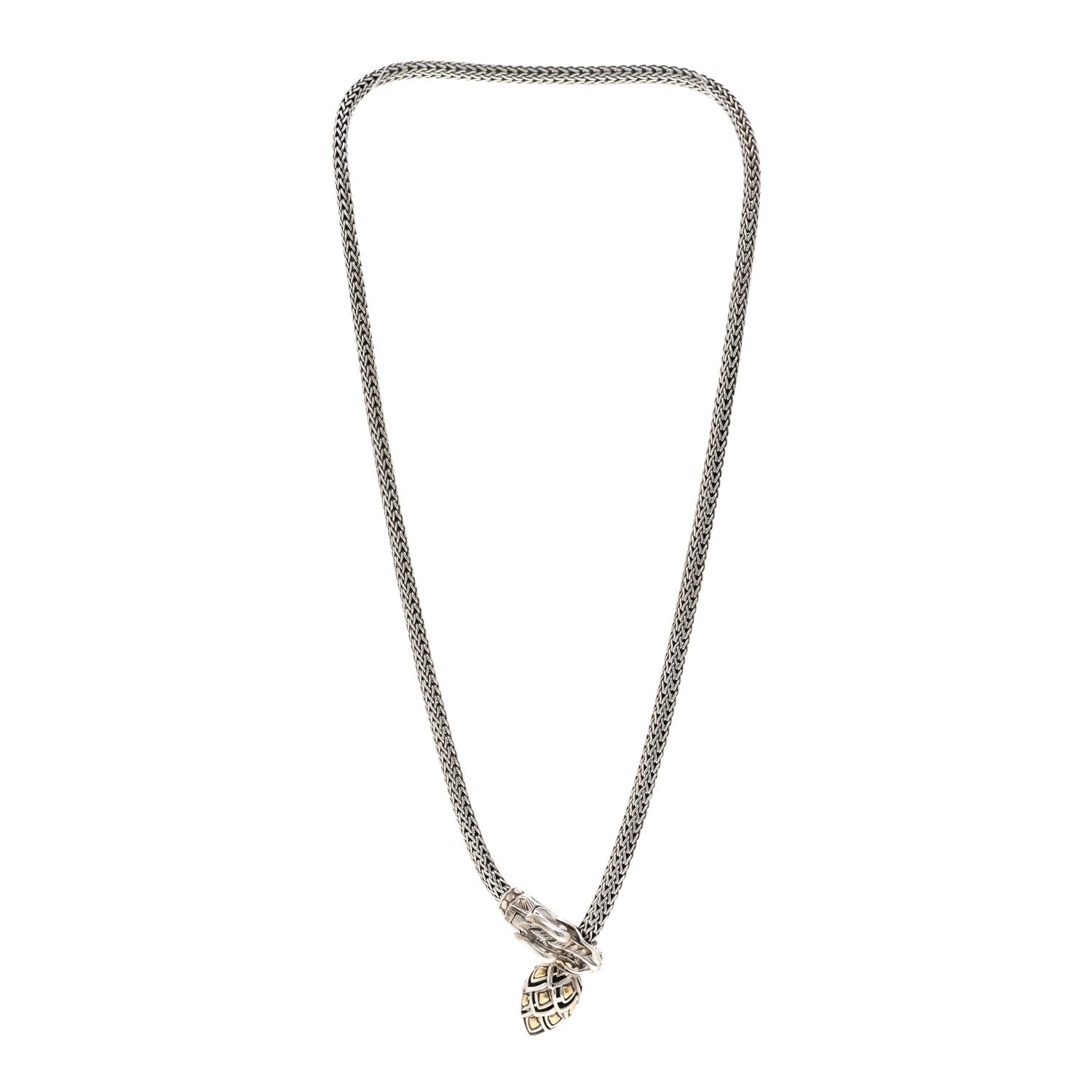 John Hardy Sterling Silver 18K Yellow Gold Legends Naga Dragon Lariat Necklace 3 of 4