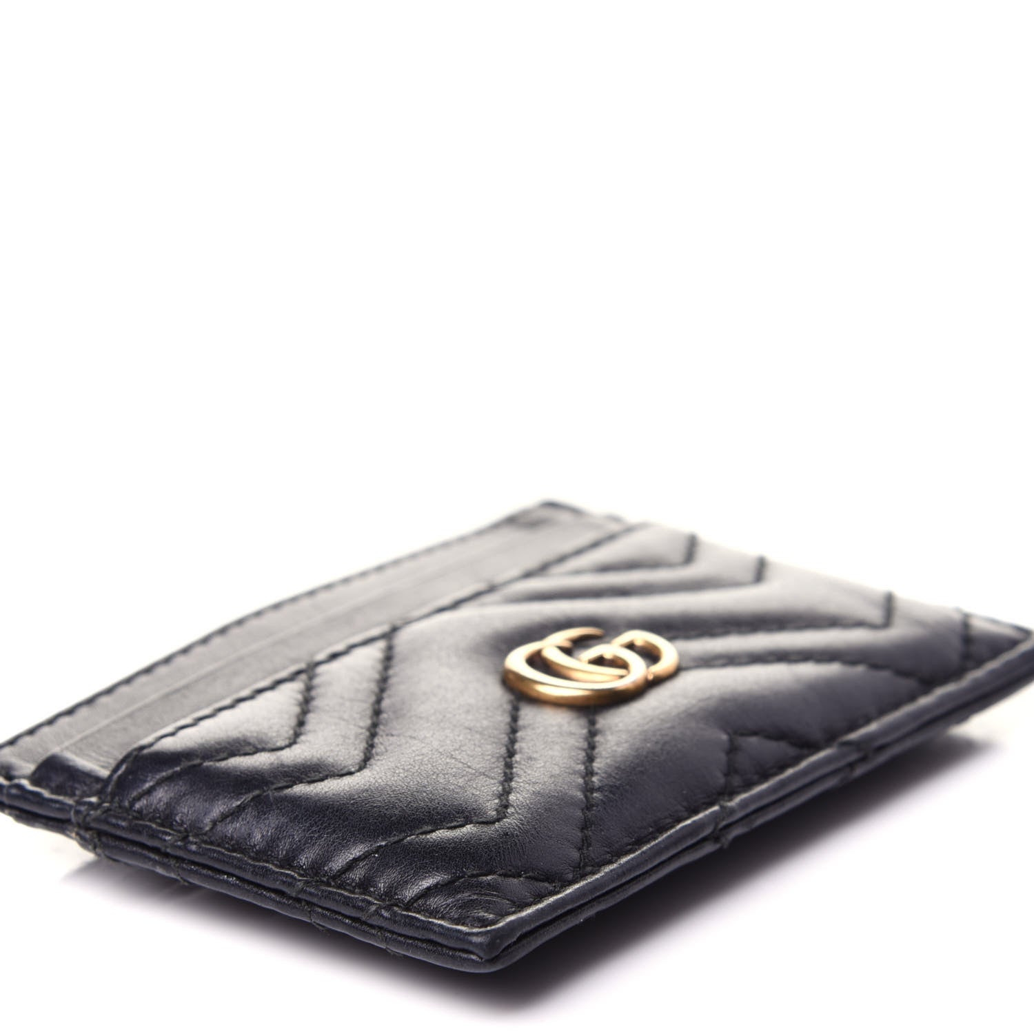 Gucci Calfskin Matelasse GG Marmont Card Holder Black 7 of 9