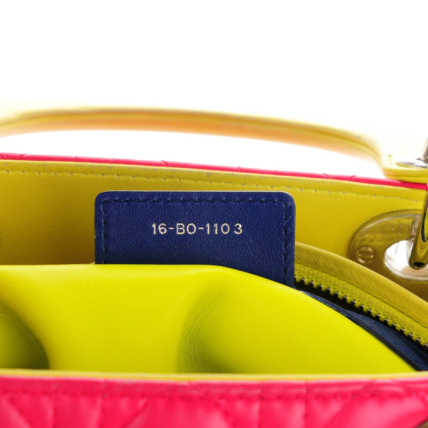 Lambskin Cannage Medium Tri-Color Lady Dior Pink