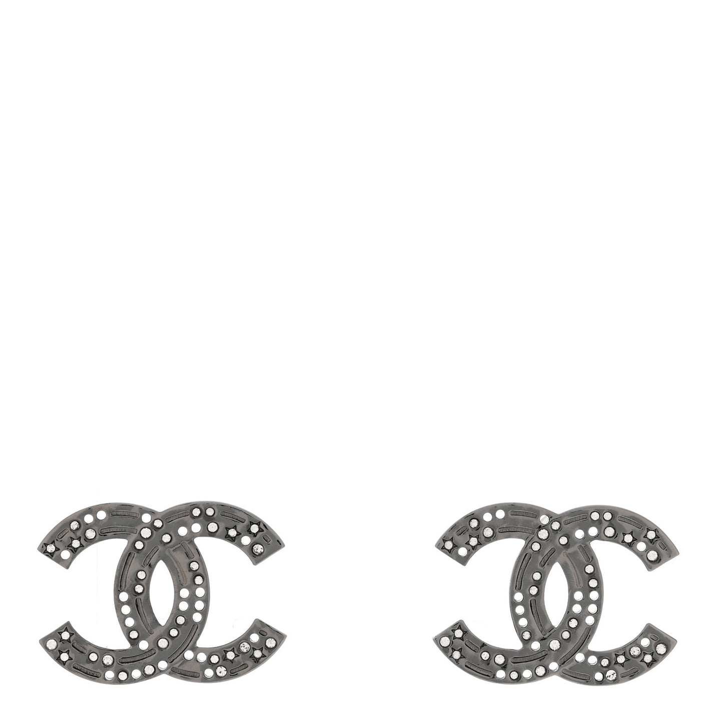 Ruthenium Crystal Star CC Earrings
