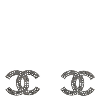 Chanel Ruthenium Crystal Star CC Earrings 1 of 6