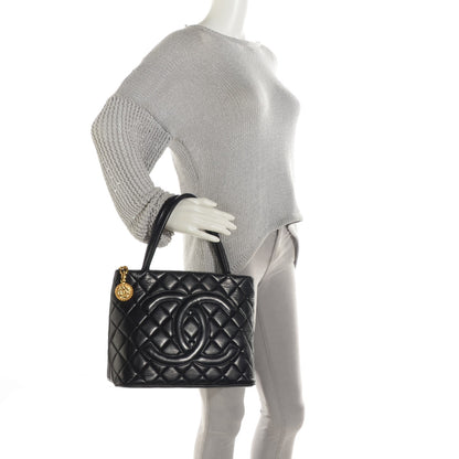Chanel Lambskin Quilted Medallion Tote Black 2 of 7