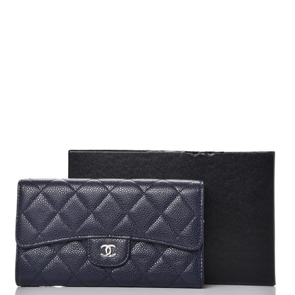 Chanel Caviar Quilted Large Flap Wallet Blue 9 of 9