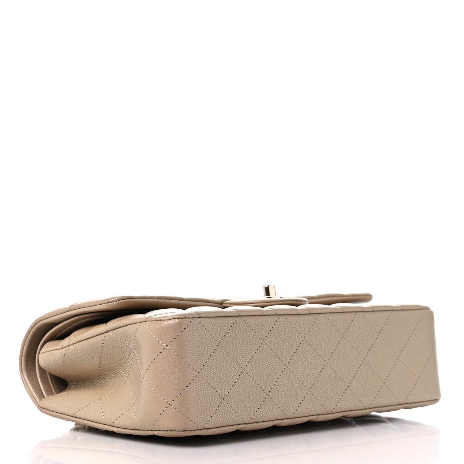 Chanel Iridescent Caviar Quilted Medium Double Flap Dark Beige 4 of 10