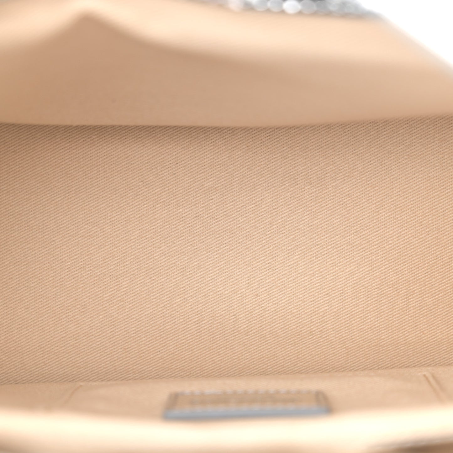 Metallic Patent Calfskin La Pochette Rond Carre Silver