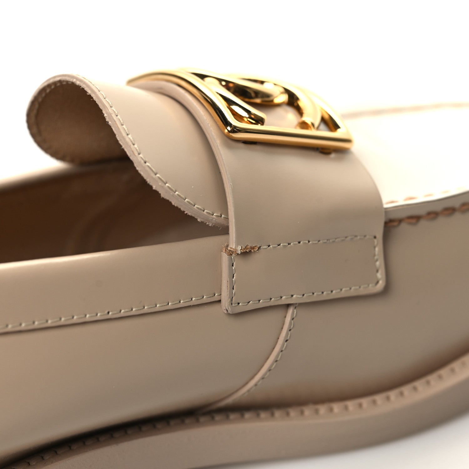 Chanel Shiny Calfskin CC Loafers 36 Beige White 9 of 10
