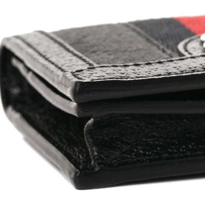 Gucci X BALENCIAGA BB Monogram Web Ophidia Card Case Wallet Black 7 of 9