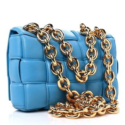 Bottega Veneta Lambskin Maxi Intreccio Padded Chain Cassette Crossbody Bag Swimming Pool 3 of 11