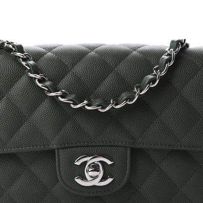 Chanel Caviar Quilted Mini Rectangular Flap Dark Green 10 of 11