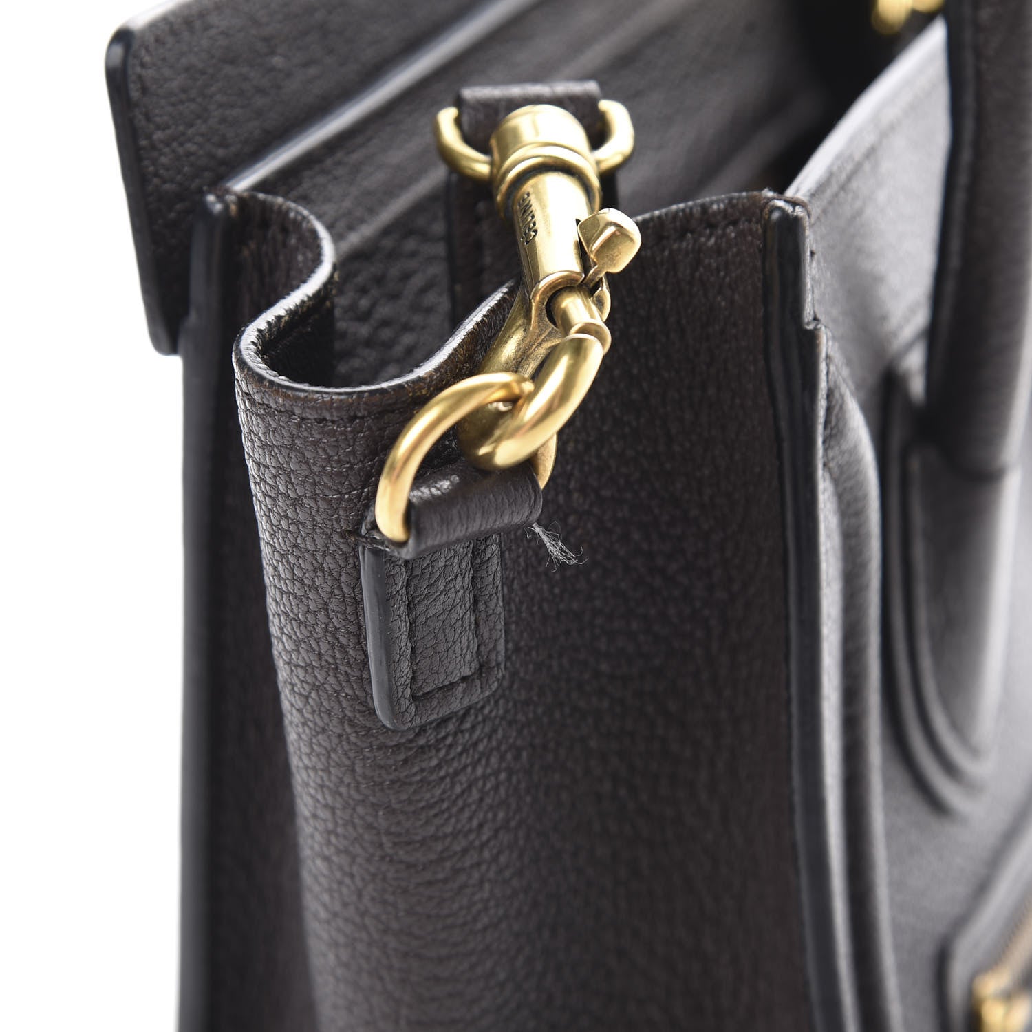 Celine Drummed Calfskin Nano Luggage Brown 19 of 20