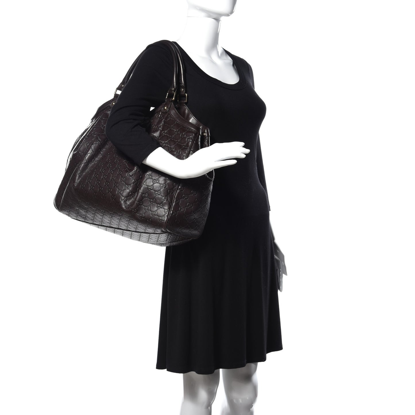 Guccissima Signature Large Sukey Tote Chocolate