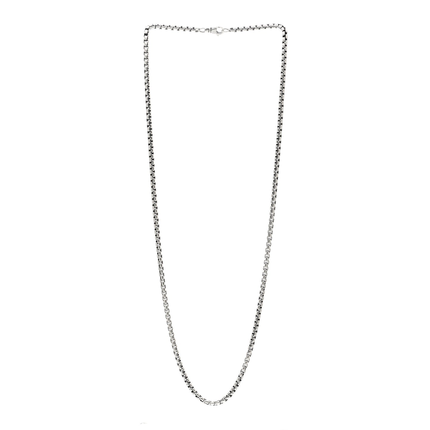 Sterling Silver 3.6mm Medium Box Chain Necklace 24"