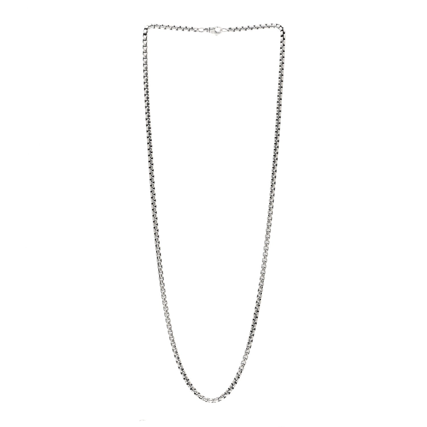 David Yurman Sterling Silver 3.6mm Medium Box Chain Necklace 24" 3 of 4