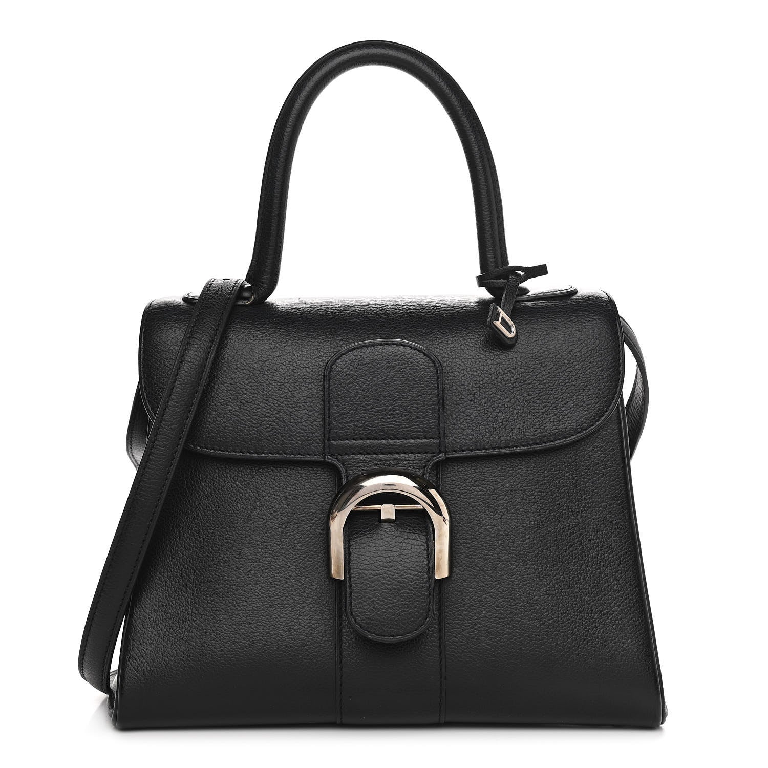 Delvaux Grained Calfskin PM Brillant Satchel Black 1 of 12