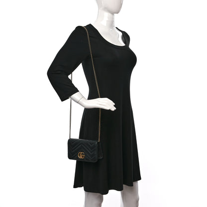 Gucci Calfskin Matelasse GG Marmont Mini Bag Black 2 of 10