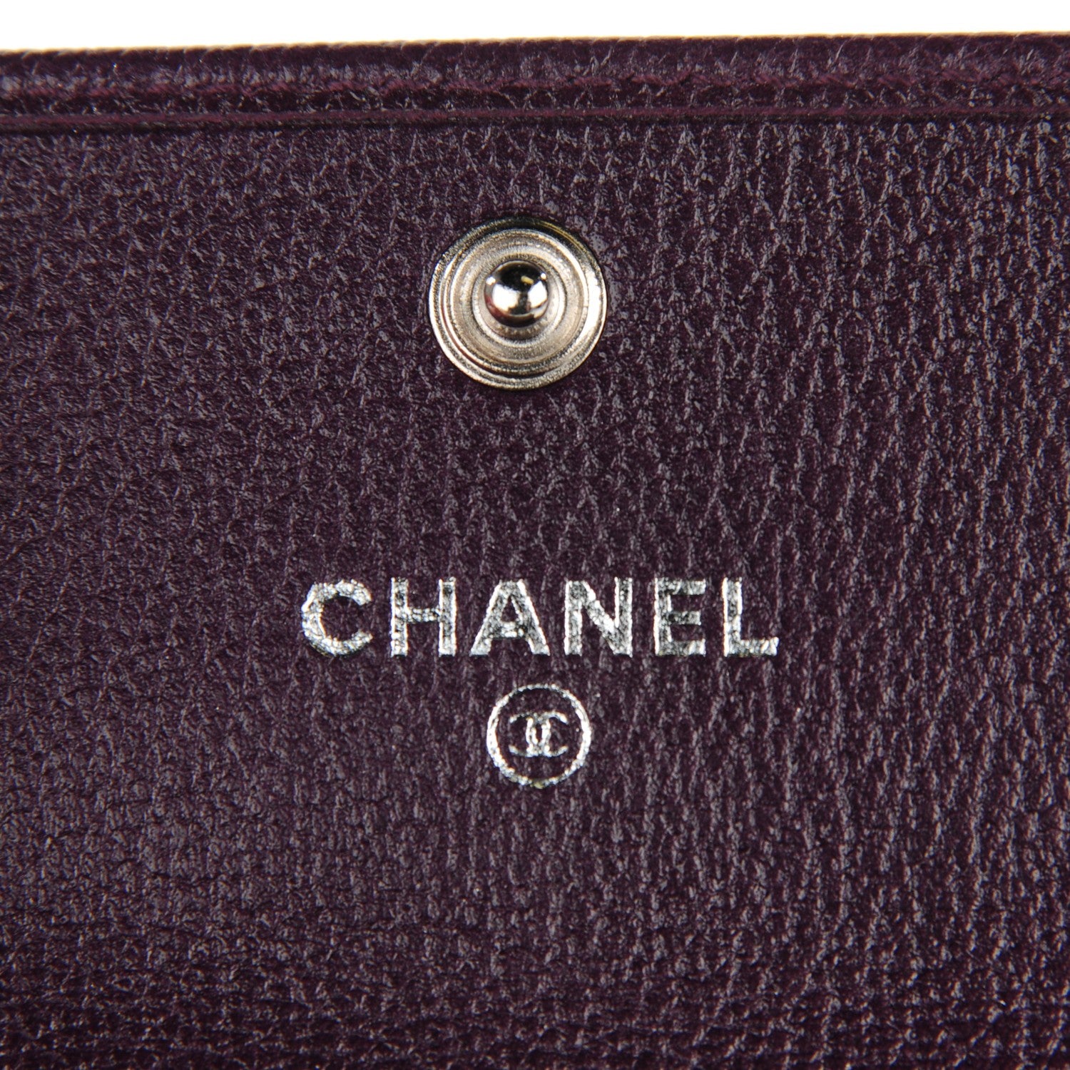 Chanel Goatskin Embossed Camellia Flap Card Holder Purple 6 of 8