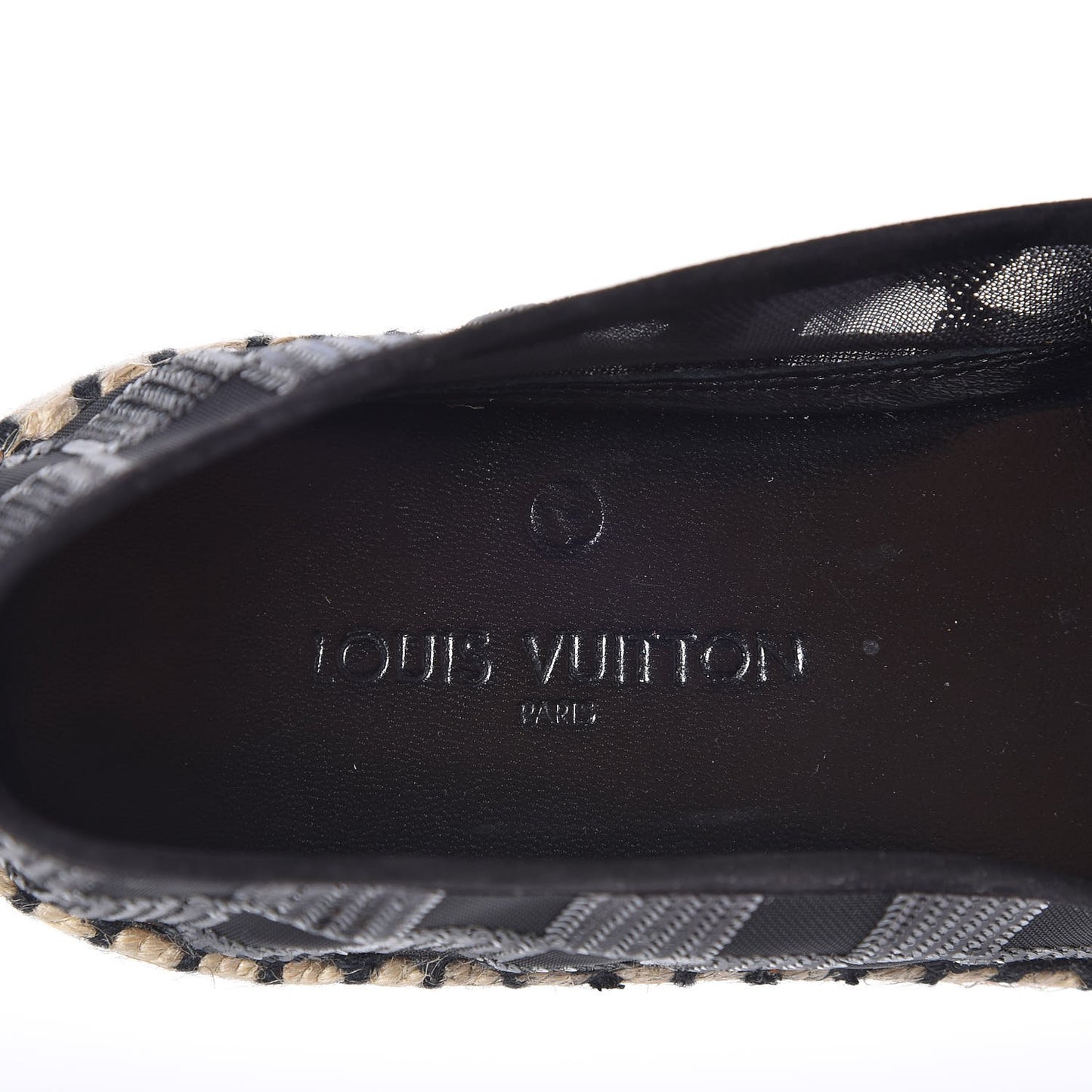 Mesh Sequin Sea Breeze Espadrille Flats 37.5 Black