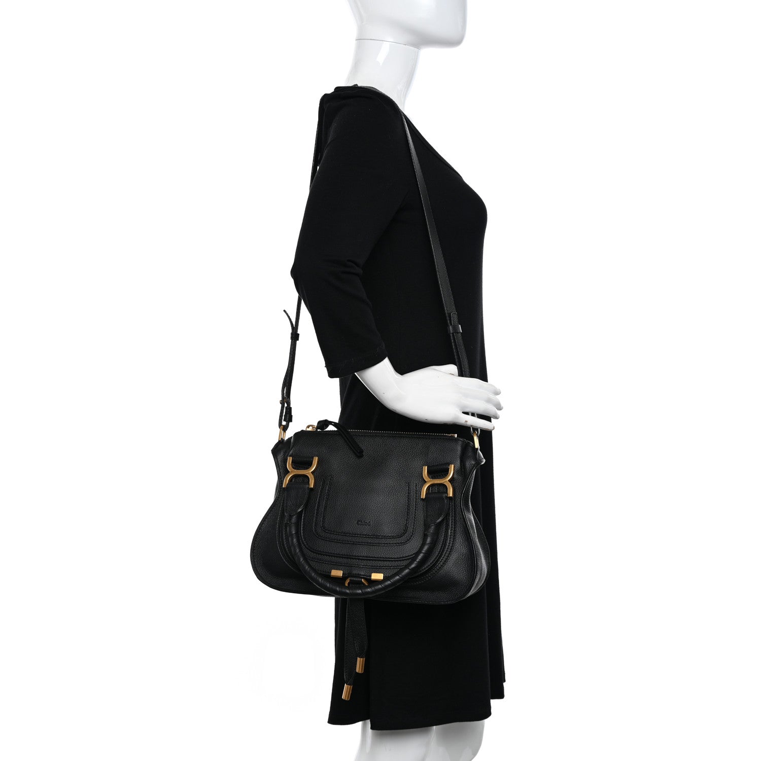 Chloe Calfskin Small Marcie Satchel Black 2 of 13