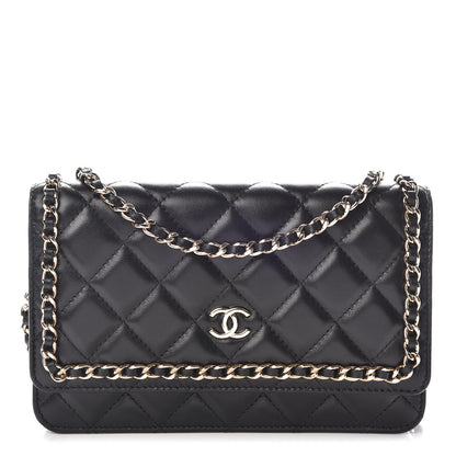 Chanel Lambskin Quilted Chain Around Wallet On Chain WOC Black 1 of 11