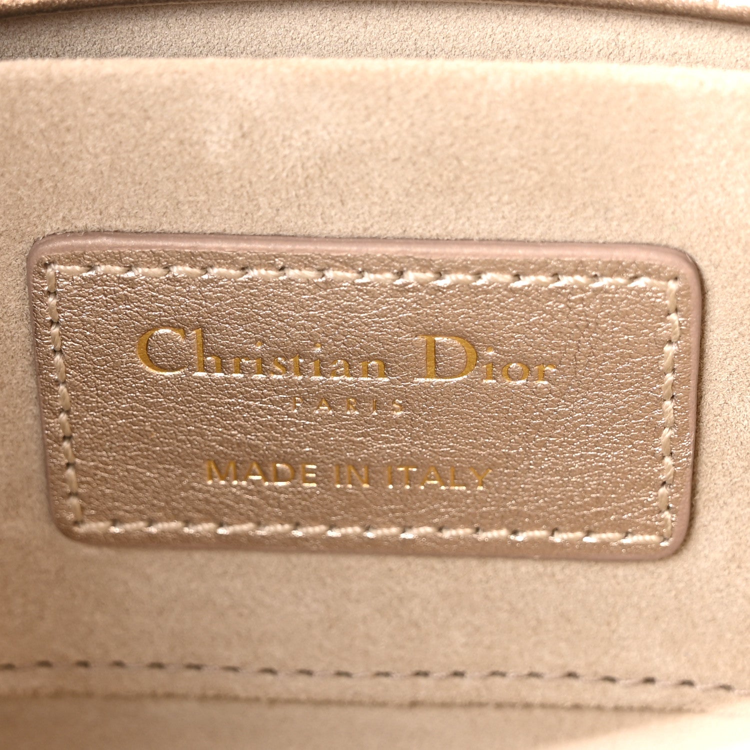 Christian Dior Metallic Lambskin Cannage Small Lady D-Joy Champagne 5 of 9