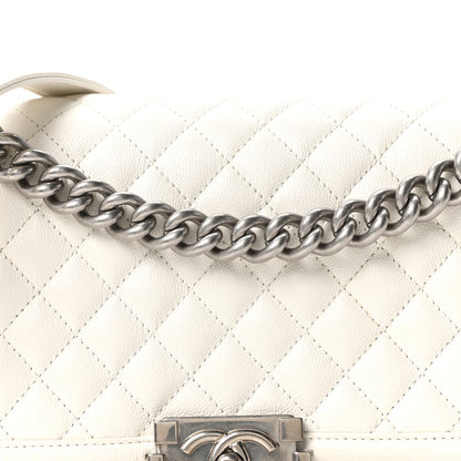 Chanel Caviar Quilted Medium Boy Flap White 8 of 11