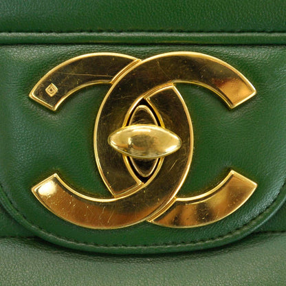 Chanel Lambskin Horizontal Quilt Jumbo Flap Kelly Green 7 of 13