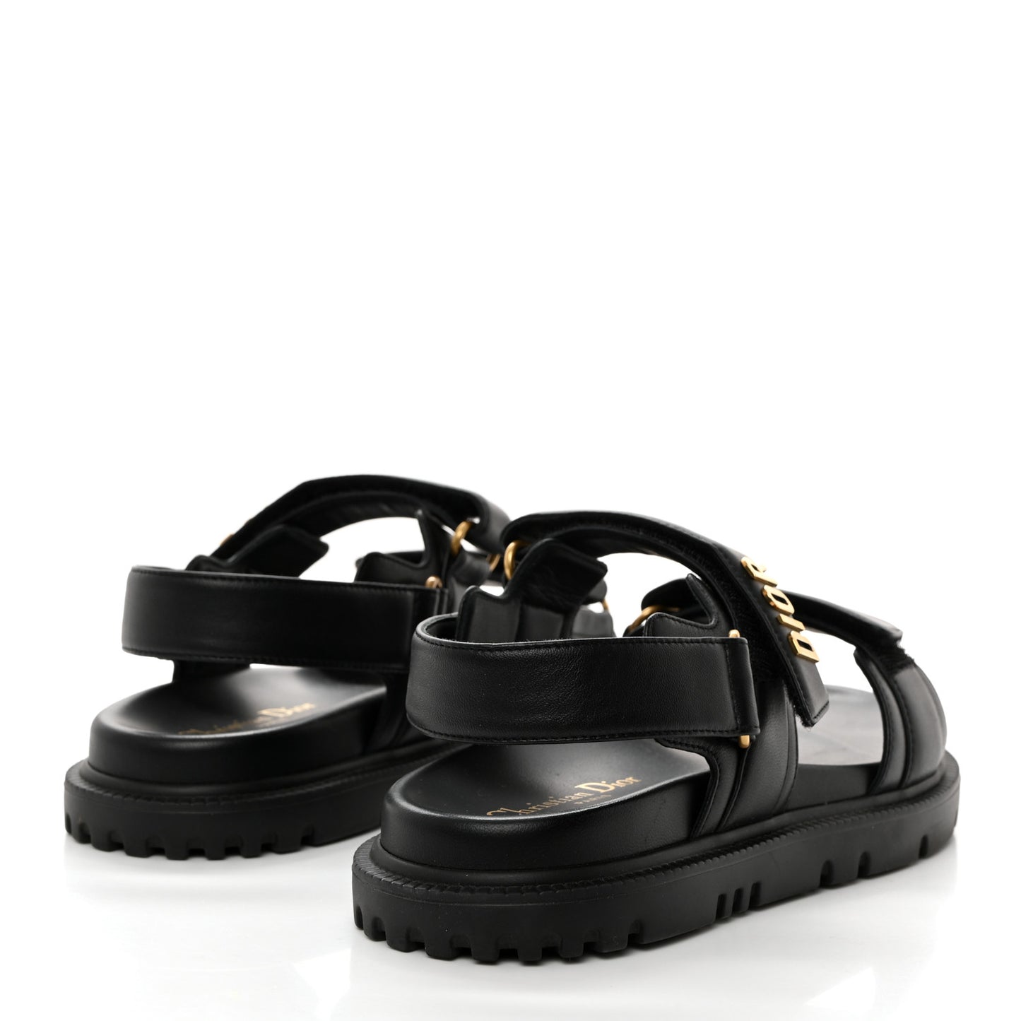 Lambskin Dioract 10mm Sandals 37.5 Black
