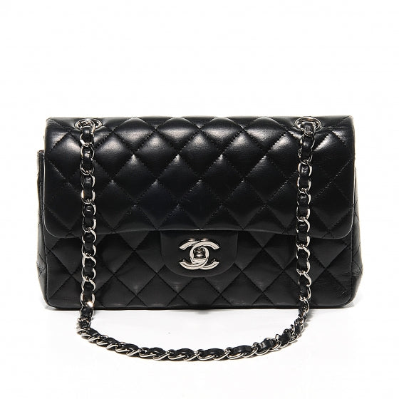 Lambskin Small Double Flap Black